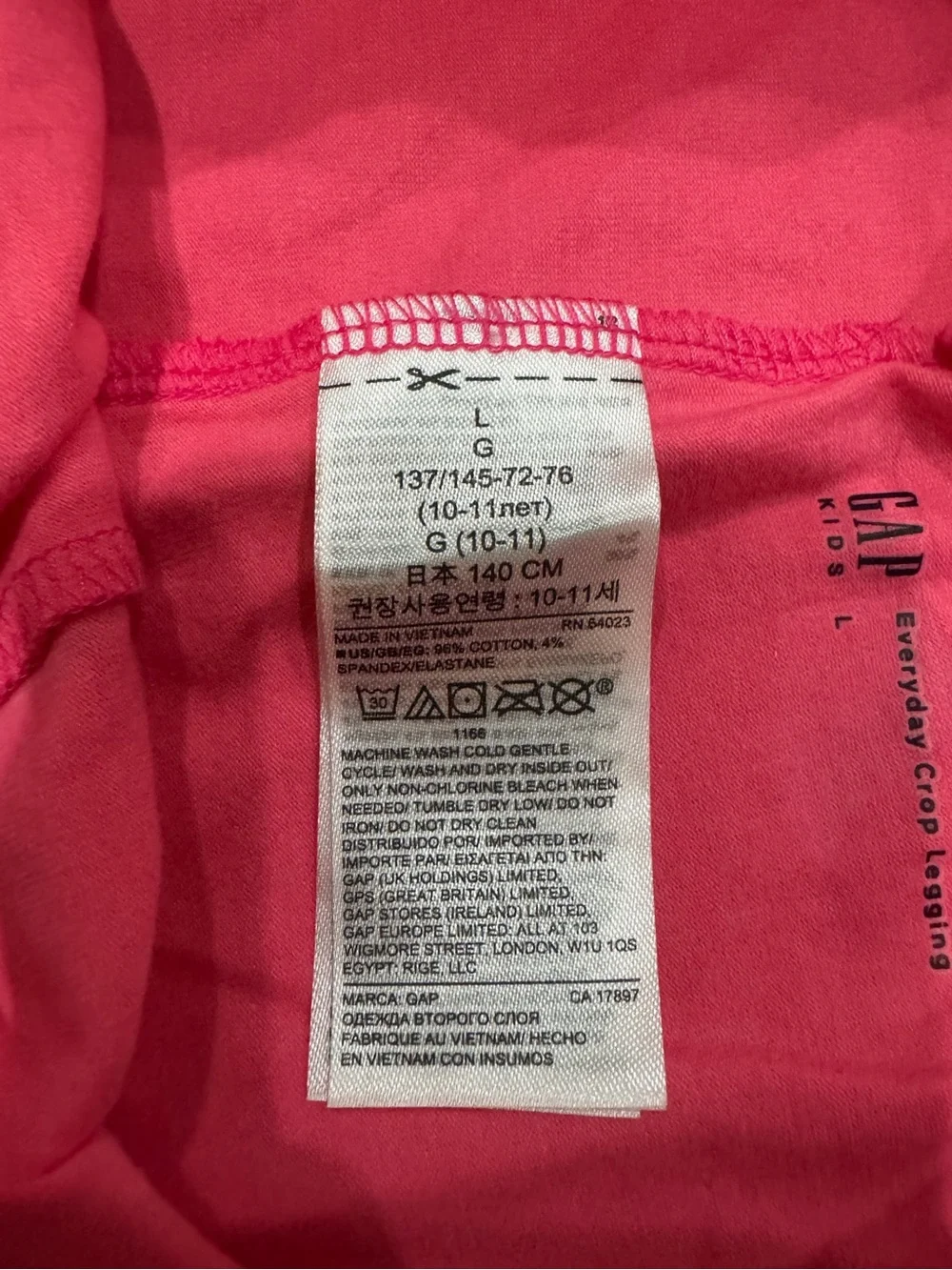 GAP Pink Leggings with White Lightning Bolts